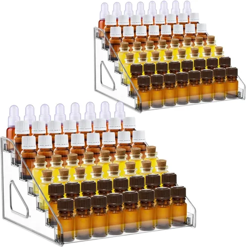 Miniatura 8 de YEXEXINM Organizador de aceites esenciales de 7 niveles, soporte de aceite esencial transparente, estante de almacenamiento de aceite esencial