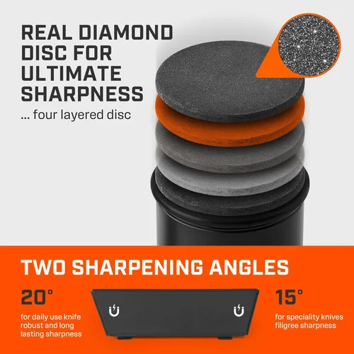 Miniatura 4 de TUMBLER Pro Rolling Knife Sharpener™ - Afilado de cuchillos hecho fácil - Kit de afilado de cuchillos rodante con sistema de disco removible - Negro