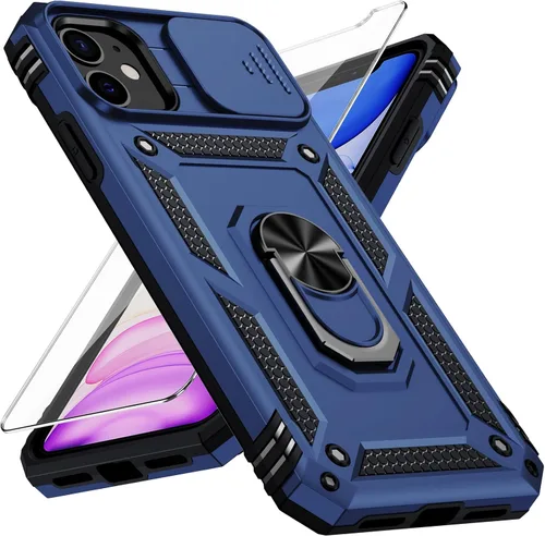 Miniatura 22 de Funda para iPhone 11 Pro con cubierta para lente de cámara, protector de pantalla HD, protección contra caídas de grado militar de 10 pies, soporte