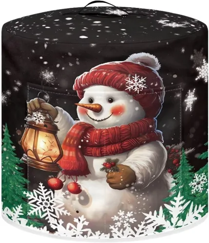 Miniatura 13 de Gomyblomy Funda para freidora de aire para árbol de Navidad, protector lavable para olla de arroz con asa y bolsillo, elegante y duradera, cubierta