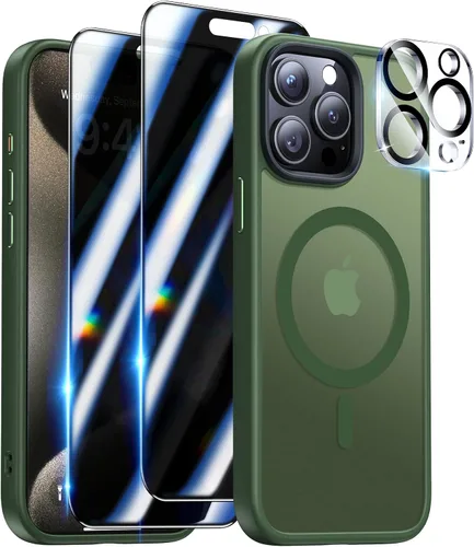 Miniatura 25 de Meifigno Magic Mag Series - Funda diseñada para iPhone 15 Pro, protección de grado militar y compatible con MagSafe, parte trasera mate translúcida
