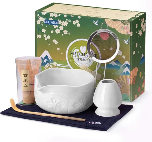 Miniatura 13 de Juego de batidor de bambú Matcha con 2 paquetes de batidor de bambú natural 100% Matcha, colador, cuchara para té y cuchara de té, Chasen