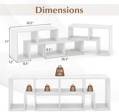 Miniatura 9 de Giantex Soporte de TV de Combinación Libre para Dormitorio - Centro de Entretenimiento para TV de 50, 55, 60, 65 Pulgadas, Mesa Consola Multimedia