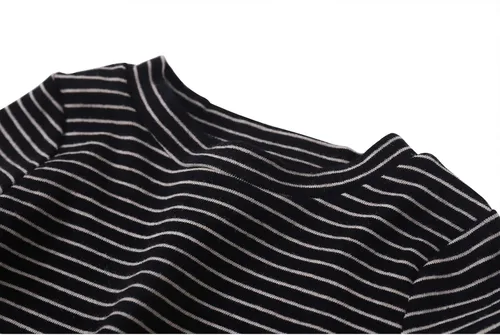 Miniatura 3 de Camiseta de manga larga para bebés y niños pequeños, camiseta de algodón a rayas con cuello redondo