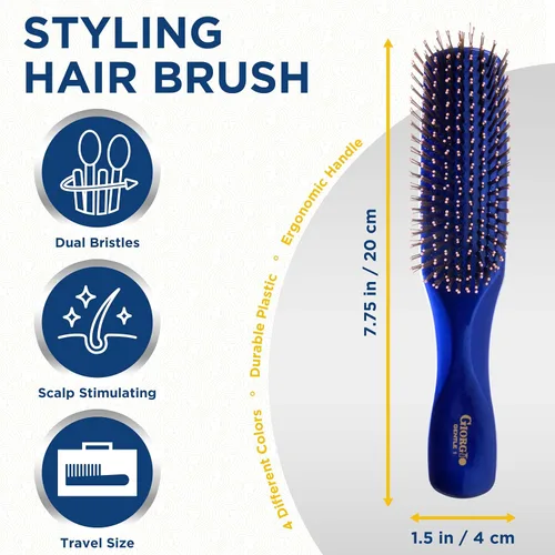 Miniatura 2 de Giorgio Cepillo desenredante suave para el cabello, cerdas de doble longitud para hombres, cabello fino y grueso, masajeador de cuero cabelludo