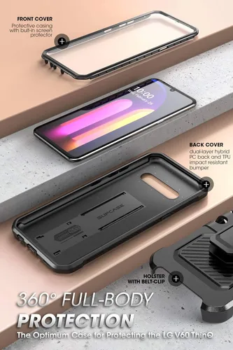 Miniatura 4 de SUPCASE Unicorn Beetle Pro Series - Funda diseñada para LG V60 ThinQ (versión 2020), funda resistente de cuerpo completo y funda con función atril