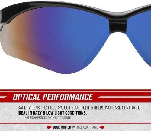 Miniatura 3 de Glove Station Optic Max Safety Glasses for Men & Women, Scratch-Resistant Eye Protection for, Hunting & Construction Azul reflejado