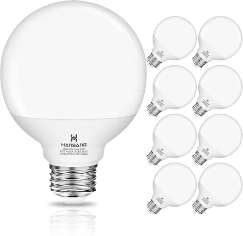 Miniatura 9 de Bombillas LED G25, equivalente a 60 W, baño de luz diurna de 5000 K, base E26, redonda de tocador amigable con los ojos, perfecta para espejo