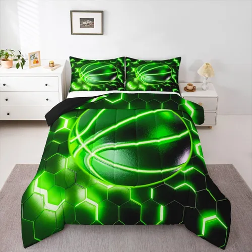 Miniatura 22 de Erosebridal Juego de edredón de béisbol tamaño individual, juegos de ropa de cama deportiva para niños, edredones y juegos de ropa de cama de nido