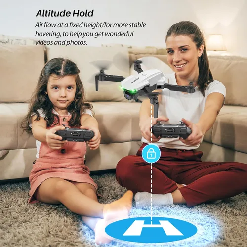 Miniatura 3 de SIMREX Dron con cámara 1080P para niños y adultos, cuadricóptero RC con mantenimiento de altitud, mini dron con inicio con una tecla, vuelo
