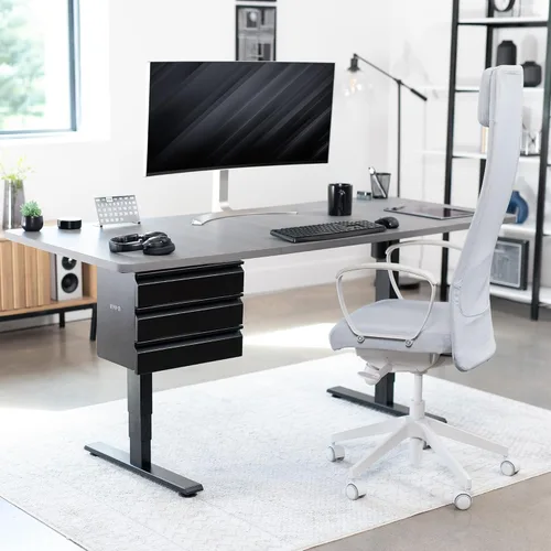 Miniatura 2 de VIVO DESK-DR03 - Cajón de almacenamiento de doble nivel deslizante de 16 pulgadas, organizador de 3 capas para debajo del escritorio, color negro