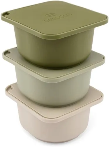 Miniatura 15 de Babadoh Recipientes de Silicona para Fermentación de Masa de Pizza con Tapas Accesorios para Hacer Pizza Juego de 3 Azul Múltiple