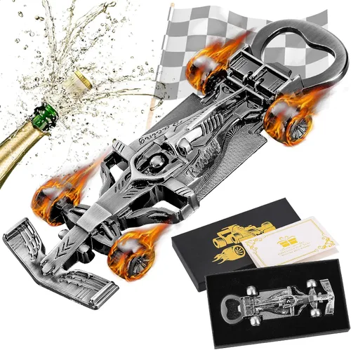 LKKCHER Regalos de autos de carreras para hombres y mujeres, abrebotellas de cerveza de auto de carreras novedoso, regalos de cumpleaños y Navidad