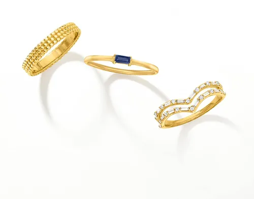 Miniatura 4 de RS Pure by Ross-Simons Sapphire-Accented Ring in 14kt Yellow Gold