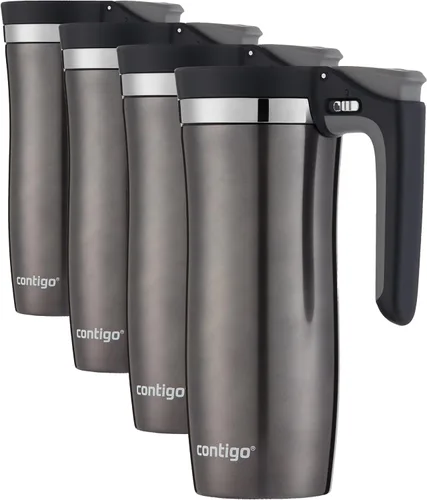 Miniatura 5 de Contigo Jarra para viaje con asa y cierre automático Autoseal de acero inoxidable con tapa fácil de limpiar, 16 oz.