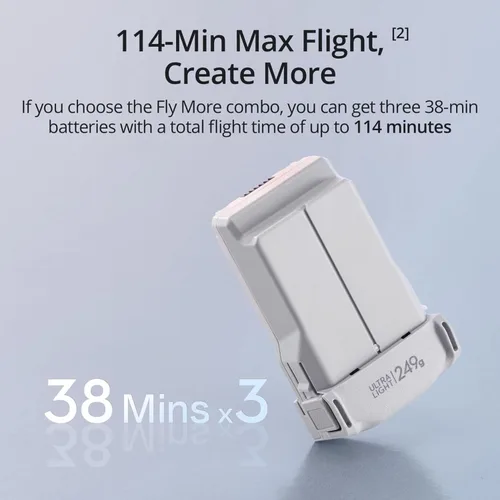 Miniatura 5 de DJI Mini combo de 3 vuelos más (DJI RC), drones con cámara para adultos 4K, 3 baterías para 114 minutos de tiempo de vuelo, disparo vertical