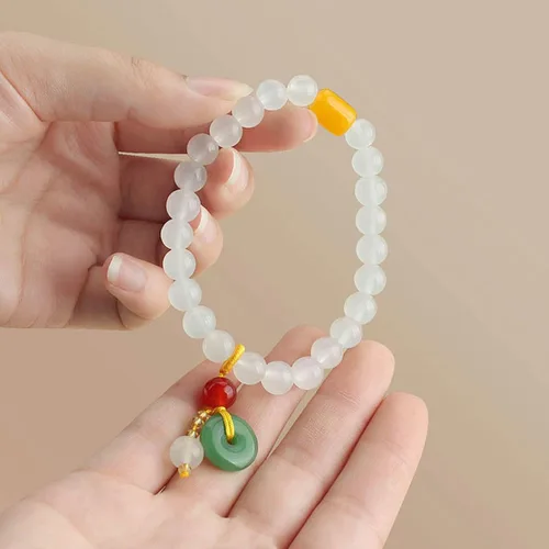 Miniatura 3 de Dcfywl731 Pulsera de piedra de jade natural hecha a mano para mujer, pulsera de mariposa de jade para mujer, ajustable, verde hetian jade, regalo
