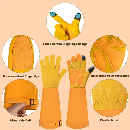 Miniatura 2 de Guantes largos de jardinería para mujeres/hombres, guantes de poda de rosas a prueba de espinas, guantelete resistente, el mejor regalo de jardín