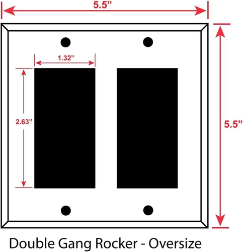 Miniatura 2 de Art Plates - Placa de interruptor de gran tamaño - Placa de pared de gran tamaño - Balancín de doble banda - Rocker - Cubierta de placa