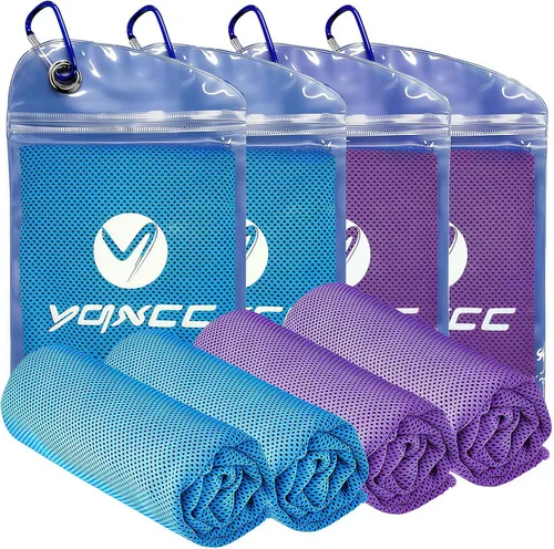 Miniatura 7 de YQXCC Paquete de 4 toallas refrescantes de 40 x 12 pulgadas, toallas de hielo de microfibra para cuello y cara, trapos suaves y transpirables para 2