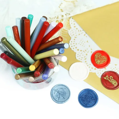 Miniatura 5 de 30pcs pistola de pegamento gris azul cera sello palos para invitaciones de boda, sellado de letras sobre