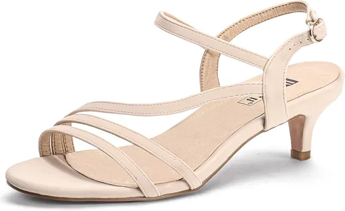 IDIFU Sandalias elegantes con tirantes delgados de 2 pulgadas para mujer, tacón bajo de gatito, puntera abierta, zapatos de vestir para mujer y dama