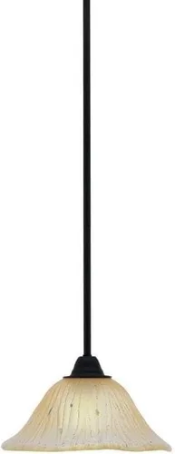 Miniatura 107 de Toltec Lighting Paramount - Mini colgante de 1 luz en acabado negro mate con cristal de arte perla de 7 pulgadas y estilo negro