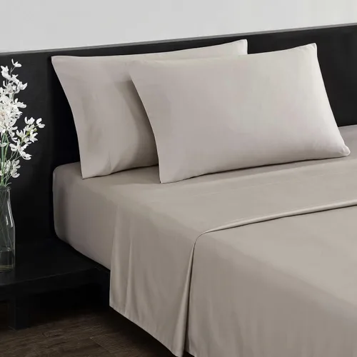 Miniatura 2 de Vera Wang - Juego de sábanas Queen, ropa de cama de lujo de algodón satinado, 800 hilos, juego de ropa de cama suave y lisa (Beige, Queen)
