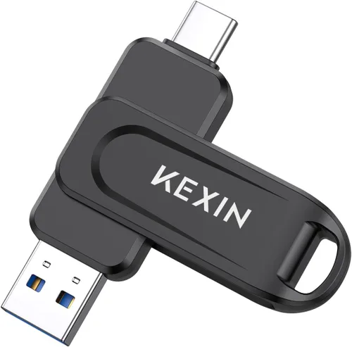 Miniatura 12 de KEXIN Unidad flash dual de 32 GB, paquete de 2 unidades USB-A y tipo C 3.0 100 MB/s, unidad USB giratoria de 32 GB para teléfono inteligente