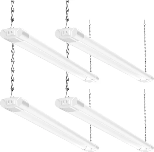 Miniatura 10 de BBOUNDER Lámpara LED de 2 pies para tienda, súper brillante, 2200 lúmenes, luz blanca fría de 6500 K, montaje en techo o colgante, iluminación Blanco