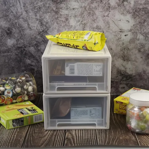 Miniatura 7 de Paquete de 4 cajones apilables de almacenamiento, caja organizadora de 12 cuartos de galón