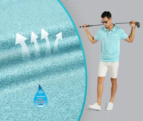 Miniatura 20 de V VALANCH Polo de golf de manga corta para hombre, estilo casual, con cuello que absorbe la humedad