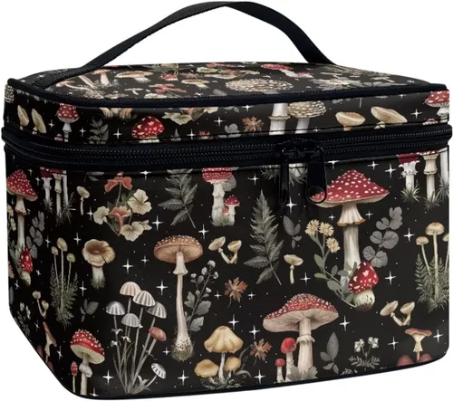 Miniatura 39 de JoyLamoria Bolsa de Maquillaje Portátil Bolsa de Cosméticos de Viaje Bolsa de Maquillaje con Gran Capacidad Bolsa con Cremallera, Aztec Southwestern