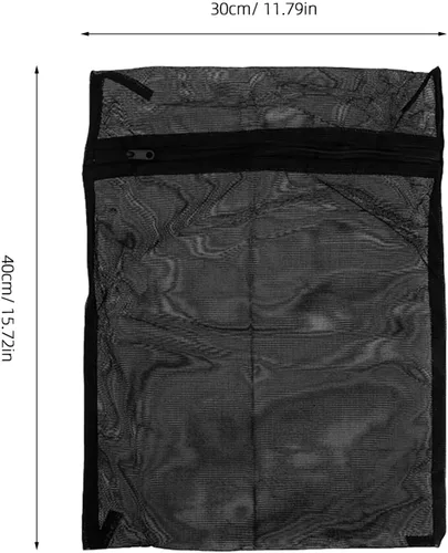 CHILDWEET Bolsa de lavandería de malla negra para ropa delicada de 15.6 x 15.6 pulgadas, bolsa de lavado transpirable para uso en lavadora y