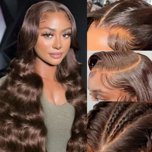 Miniatura 16 de Pelucas Body Wave de Encaje Frontal de Cabello Humano 13x6 HD Pelucas de Encaje Frontal de Cabello Humano Densidad 200 Pelucas Vírgenes Brasileñas
