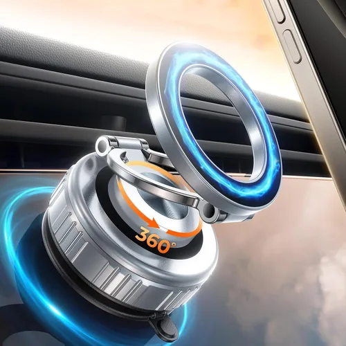 Miniatura 10 de 【Actualizado】Soporte de automóvil Magsafe [119 libras de succión y metal] Soporte magnético ajustable de 360° para tu automóvil, soporte al vacío