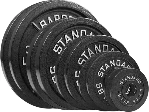 Juego de placas olímpicas de acero de 155 libras, estándar olímpico con revestimiento de alta calidad, pares de 35 libras, 25 libras, 10 libras, 5