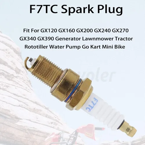 Miniatura 3 de Bujía F7TC apta para GX120 GX160 GX200 GX240 GX270 GX340 GX390 generador cortacésped tractor rotulador bomba de agua Go Kart Mini Bike etc.