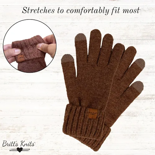 Miniatura 3 de Britt's Knits Guantes cálidos de punto de puño completo para mujer, talla única