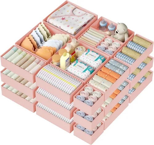 Miniatura 10 de DIMJ Organizador de Cajones para Almacenamiento de Ropa - Paquete de 20 Organizadores de Cómoda para Bebé para Guardería, Contenedores Organizadores