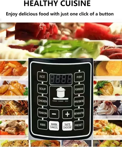 Miniatura 5 de Olla a presión eléctrica 10 en 1 con función de reserva de 24 horas, olla de cocción lenta, arrocera, wok, pastel, yogur, etc., 6 L, acero