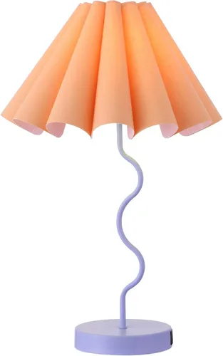 EOEYYOYB Lámparas de mesa para sala de estar, lámparas regulables modernas azules y naranjas con puerto USB y toma de corriente