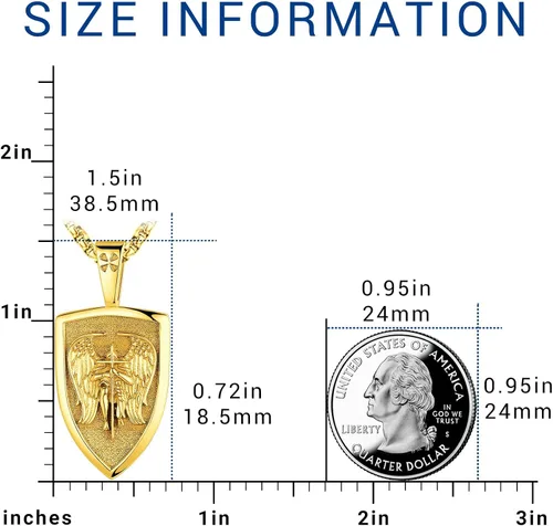 Miniatura 107 de Eusense Saint Necklace Sterling Silver 925 Protection Jewelry for Men Women Patron St Medals Amulet Pendant