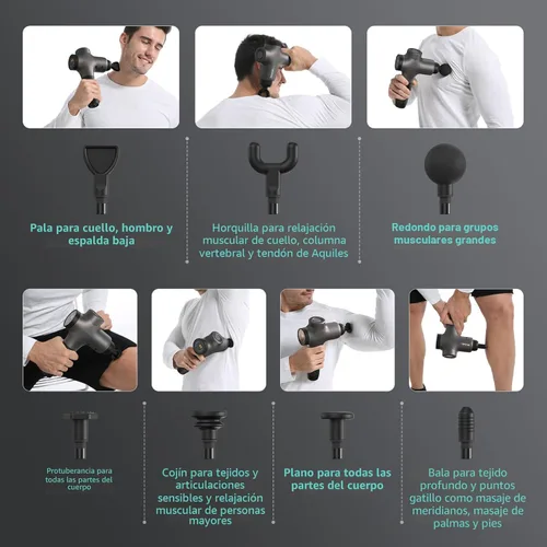 Miniatura 2 de Mebak 3 Pistola de Masaje, Pistola de Masaje de Tejido Profundo para Atletas, Masajeador Profesional de Percusión Muscular, Masajeador para Alivio