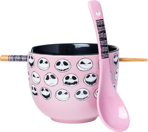 Miniatura 22 de Silver Buffalo Disney Lady and the Tramp Eating Noodles Chinese Love - Cuenco de ramen de cerámica con palillos, apto para microondas, 20 onzas