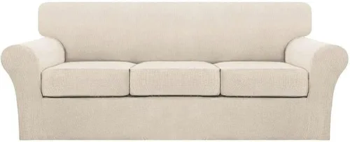 Miniatura 28 de Turquoize 2 fundas para sillas de sala de estar, funda de sofá con fundas de cojín individuales, funda de muebles para sillas (silla, beige biscotti)