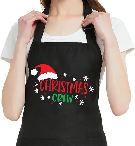 Delantales de Navidad para mujeres y hombres con bolsillos, delantal de cocina para cocinar, hornear, decoración de vacaciones, regalos para papá y