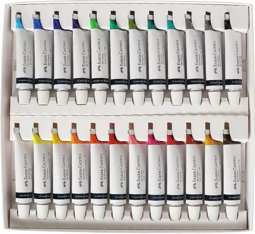 Miniatura 3 de Faber-Castell Creative Studio - Colores al óleo, 24 tubos de 0.7 fl oz, multicolor, para arte, manualidades, dibujo, bocetos, hogar, escuela