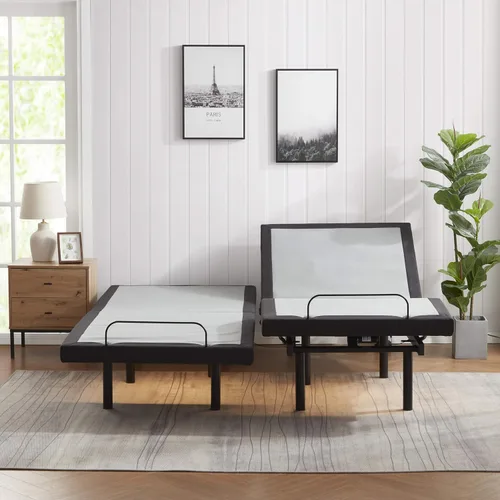 Miniatura 11 de Nestl Marco de Cama Ajustable, Marco de Cama de Masaje Ajustable de Espacio Cero, Base de Cama Ajustable con Masaje de Cabeza y Pies, Control Remoto