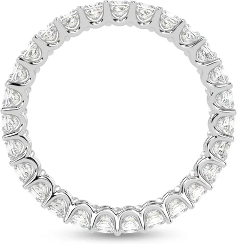 Miniatura 7 de Anillo de boda de princesa de moissanita de 14 quilates, tono oro blanco, rosa, amarillo, anillo de boda de eternidad completa, 2.00 quilates, corte